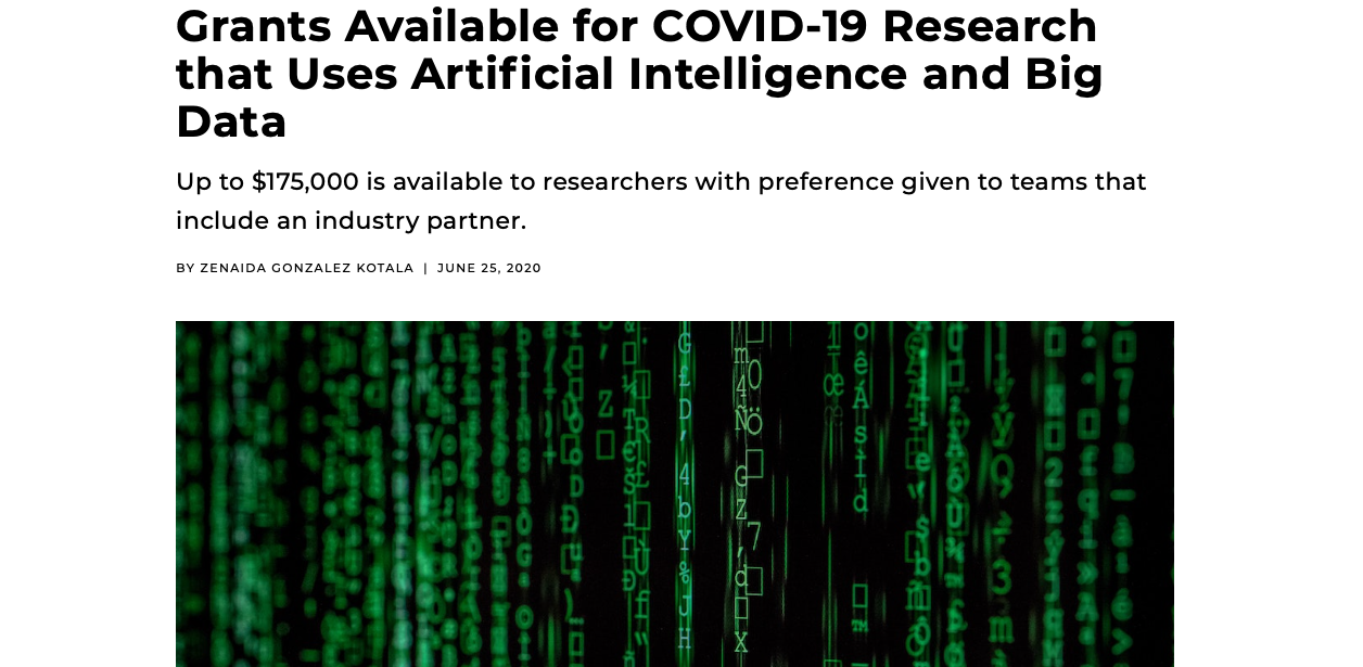 COVID-19 Artificial Intelligence and Big Data Research